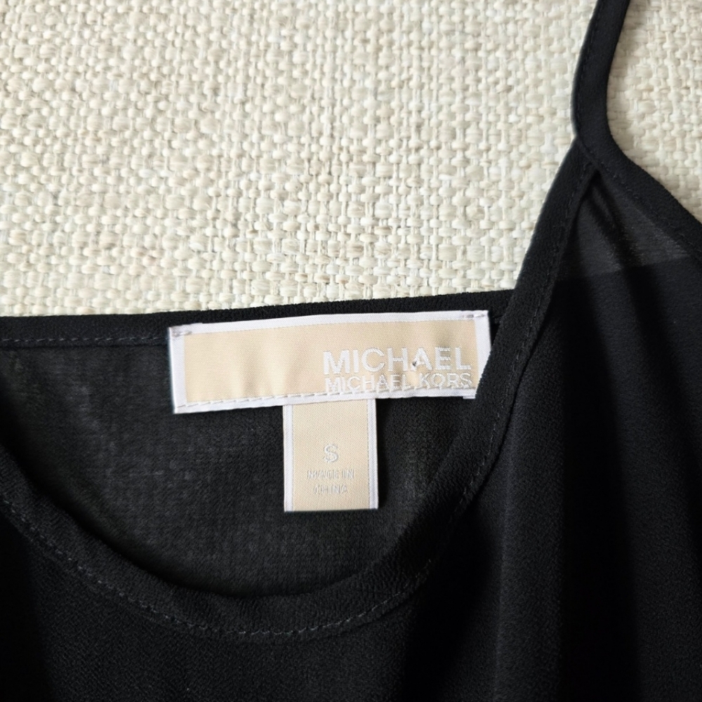 MICHAEL KORS Sheer Black Tank Top Camisole Blouse Small - Picture 2 of 2